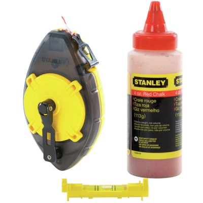 STANLEY Powerwinder Wth Red Chalk And Line Level 30m/100ft (Power Winder) 47-465 